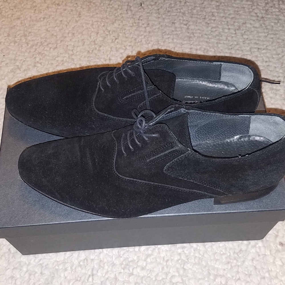 Italian made Black suede shoes, worn once